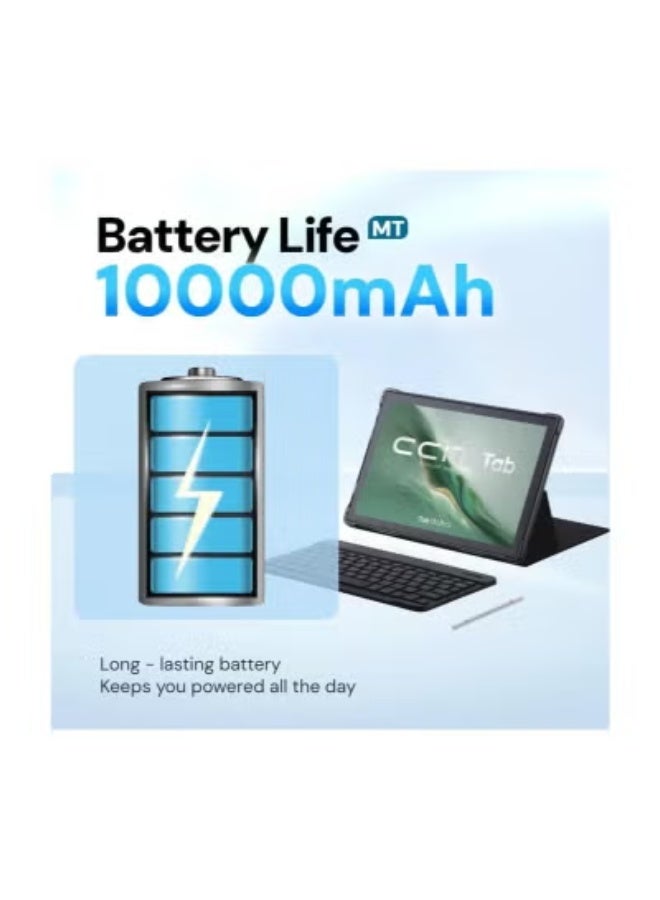 CCIT Tab 13 Pro 10.1-Inch Android Tablet – Powerful Octa-Core Processor with 8GB RAM & 256GB ROM for Fast Multitasking & Storage, Dual SIM 4G LTE + Wi-Fi for Reliable Connectivity, 8000mAh Battery for Long Usage, Includes Wireless Keyboard & Mouse, Stylish Grey Design Perfect for Work, Study & Entertainment - Image 2