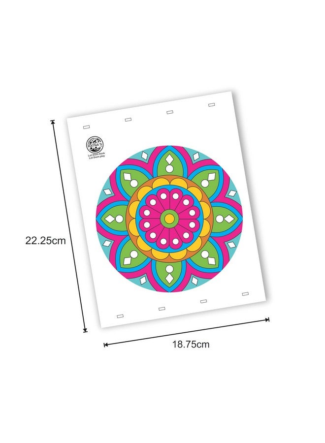 Ratna's Bharat Art Colouring Kit - 12 Sheets (18.75 x 22.25 cm) with 12 Sketch Pens, 2 Hanging Frames & 130+ Silver Stickers - Creative Coloring Fun for Kids & All Ages - Image 4
