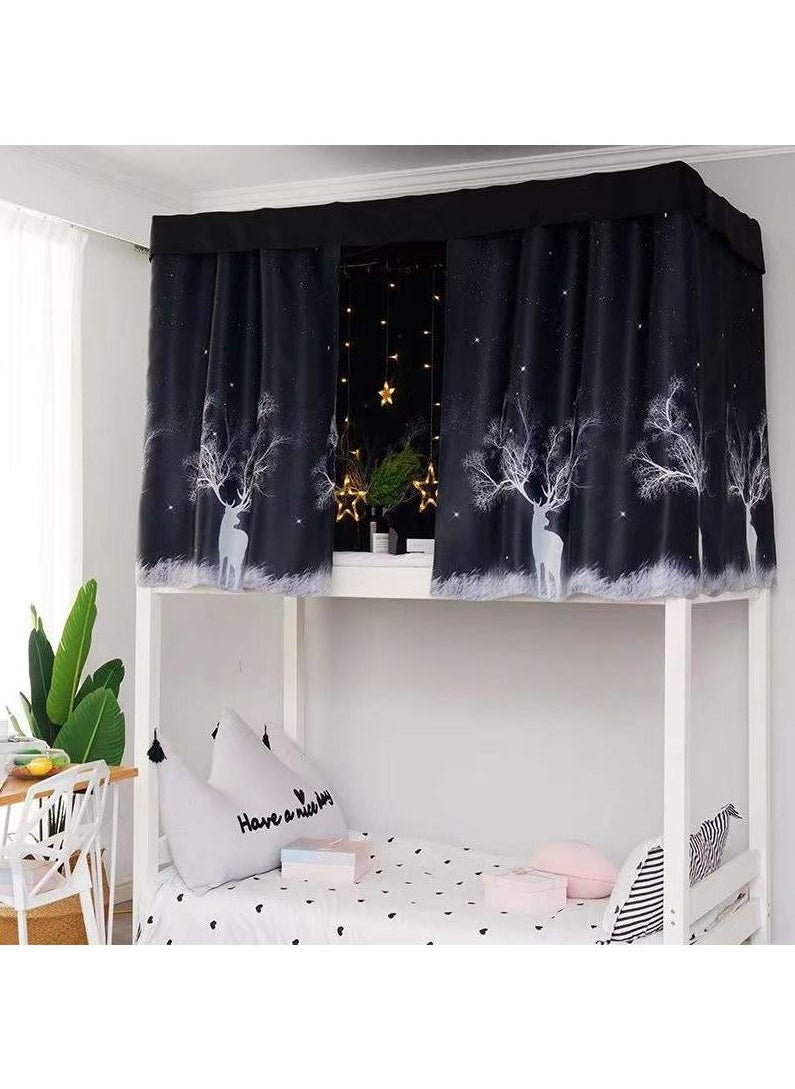 FASHION HOME - Dorm Home Bunk Bed Curtains Single Sleeper Canopy Blackout Cloth Curtain Shading Bedding Junior Students College Home Drapery 1pc - Image 1