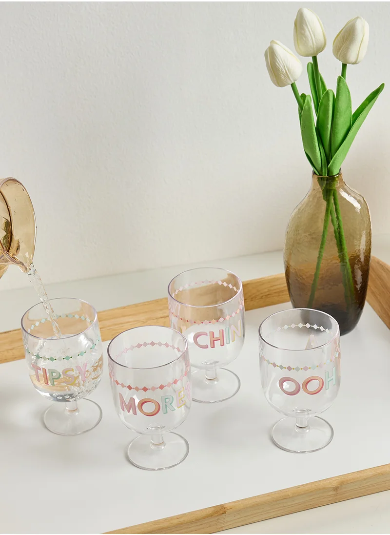 YVONNE ELLEN Set Of 4 Picnic Wine Glasses
