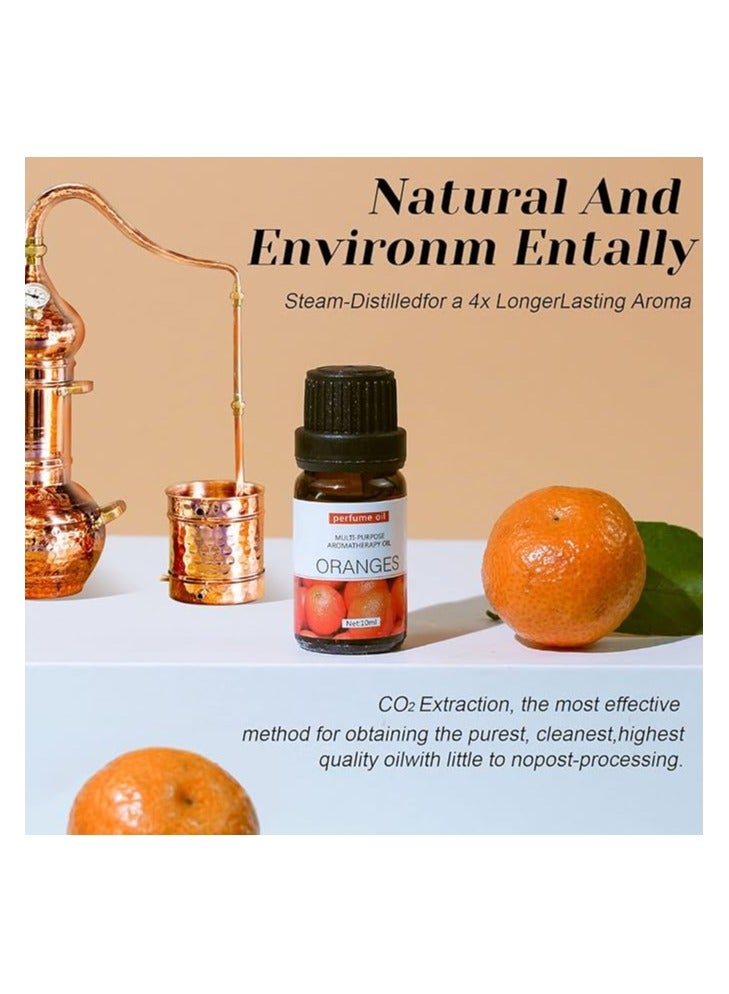 PEETTA 6 قطع × 10 مل مجموعة زيوت عطرية قابلة للذوبان في الماء (خشب الصندل & البرتقال الحلو & اللافندر & الأوكاليبتوس & الليمون & النعناع) لزيوت المرطب وموزع الروائح - Image 2