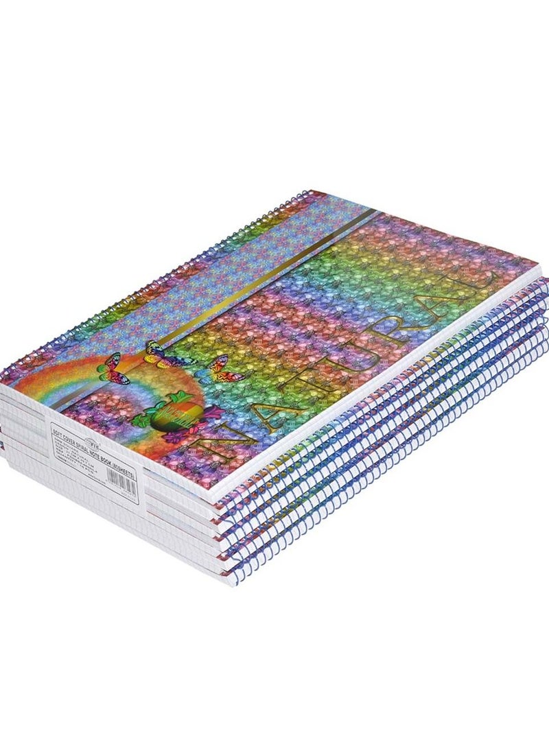 FIS 10-Piece FIS Spiral Notebook Soft Cover A4, 5mm Square, 80-Sheets - FSNB5A480NL4 - Image 1