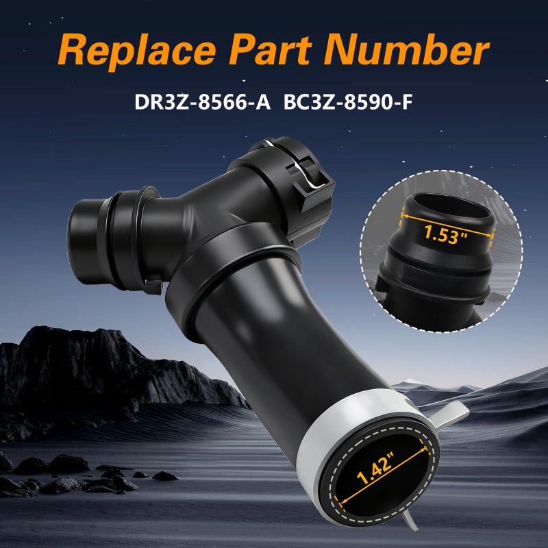 KPALAG Engine Heater Hose T-Connector Pipe with Engine Radiator Coolant Hose O-Ring Seal Set Compatible with Ford F-150 Mustang Lincoln Mark Replace # DR3Z-8566-A - Image 4