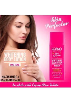 COSMO لوشن تبييض الجسم كوزمو جلو وايت 500 مل، مكمل للبشرة، حل فعال لتفتيح البشرة، العناية بالبشرة، جميع أنواع البشرة، للرجال والنساء  - Image 2