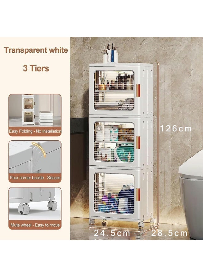 CityRiya-Long Tall Narrow Storage Cabinet, Kitchen Storage Bins, Pantry Storage Cabinet with Adjustable Shelves, Cupboard Closet, Storage Organizer for Bathroom, Living Room, Bedroom  - Image 3