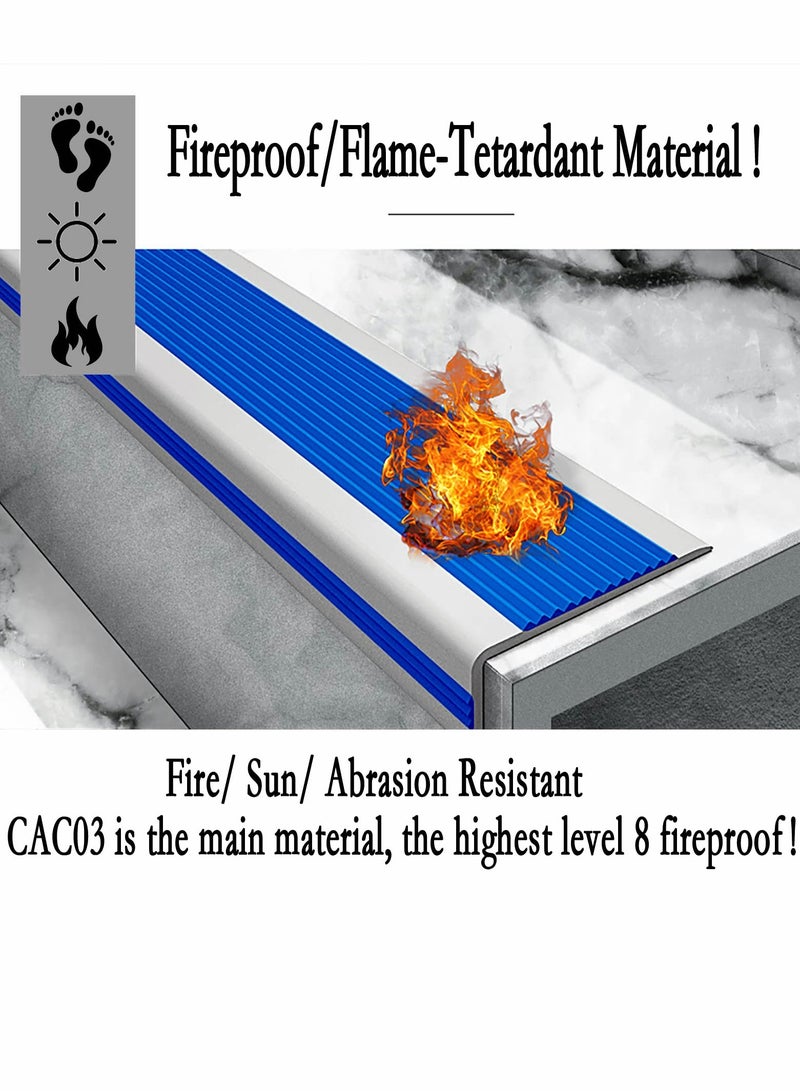 Stair Leading Edge Protector, Waterproof Anti-Slip Rubber Step Adhesive Decorative Protection Strip for Home School Nursing Indoor and Outdoor Steps Black  - Image 2