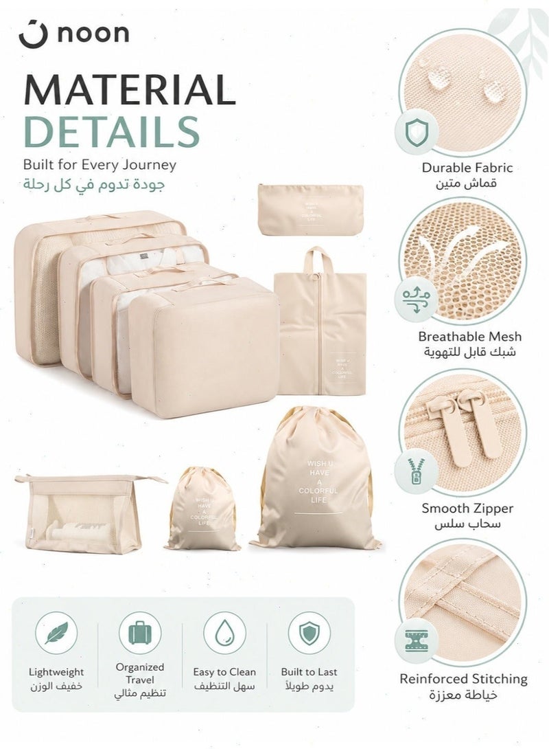 Pomefar 9PCS Travel Packing Cubes Set for Storage Luggage,  Lightweight Suitcase Organizer Bags with Toiletry & Laundry Pouch – Foldable Storage Bags for Travel, Holiday & Business - Image 3