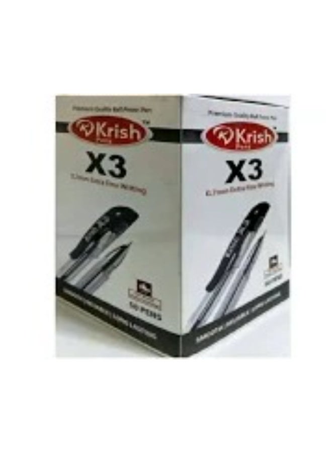 أقلام حبر جاف كريش غريبي 0.7 مم أسود - أقلام كتابة سلسة، عبوة من 50 قلمًا، قبضة مريحة، رأس رفيع