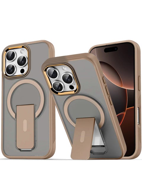 ( for iPhone 16 Pro Max ) Case Magnetic Kickstand Cover with Screen Camera Protection Support Wireless Charging Cover