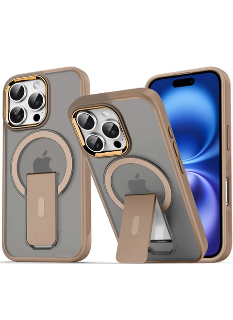 ( for iPhone 16 Pro Max ) Case Magnetic Kickstand Cover with Screen Camera Protection Support Wireless Charging Cover