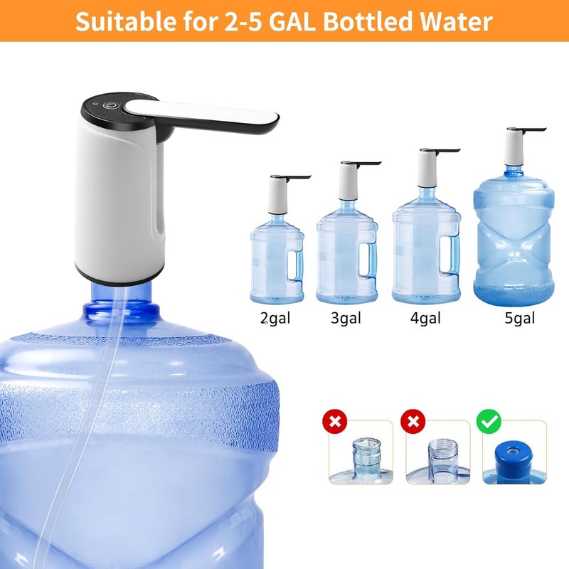 GoodGrace Water Bottle Pump 5 Gallon USB Charging Automatic Drinking Portable Electric Water Dispenser/Switch - Image 2
