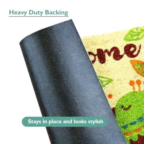 ATMAH Birdy Welcome Coir Door Mat 40 x 60 cm | Anti Slip PVC Backing | Dirt Trapper | Indoor & Covered Outdoor Entrance Mat | Natural - Image 3