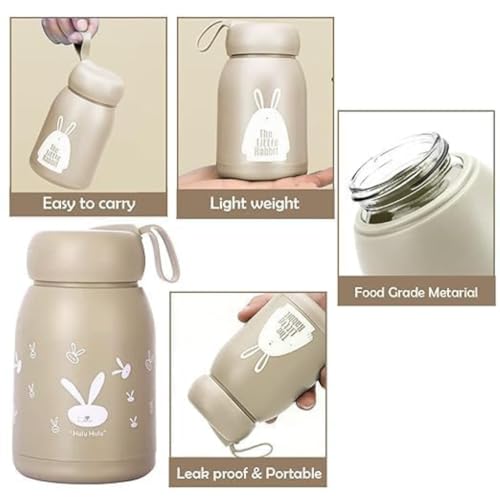 Glassbunny Cute Rabbit Water Bottle for Kids,School & Travel | Leak-Proof, Screw Top Lid | 380ml | Glass Material (Multi Color) - Image 5