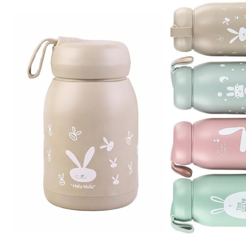 Glassbunny Cute Rabbit Water Bottle for Kids,School & Travel | Leak-Proof, Screw Top Lid | 380ml | Glass Material (Multi Color) - Image 1