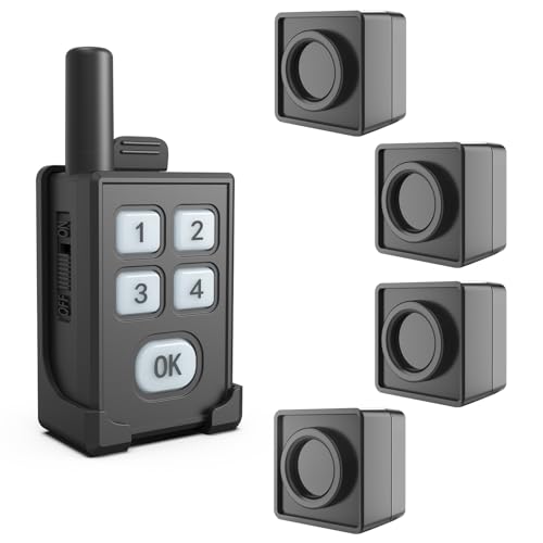 HTZSAFE Portable Outdoor Perimeter Alarm System 14 Mile Waterproof Wireless Motion SensorDetector Personal Security for WildlifeStranger AlertCampingHikingHuntingFishing 1 Receiver4 Sensors - Image 1