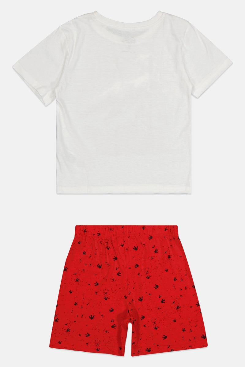 JURASSIC WORLD Kids Boy Graphic Print Top And Shorts Sleepwear Set, Multicolor - Image 2