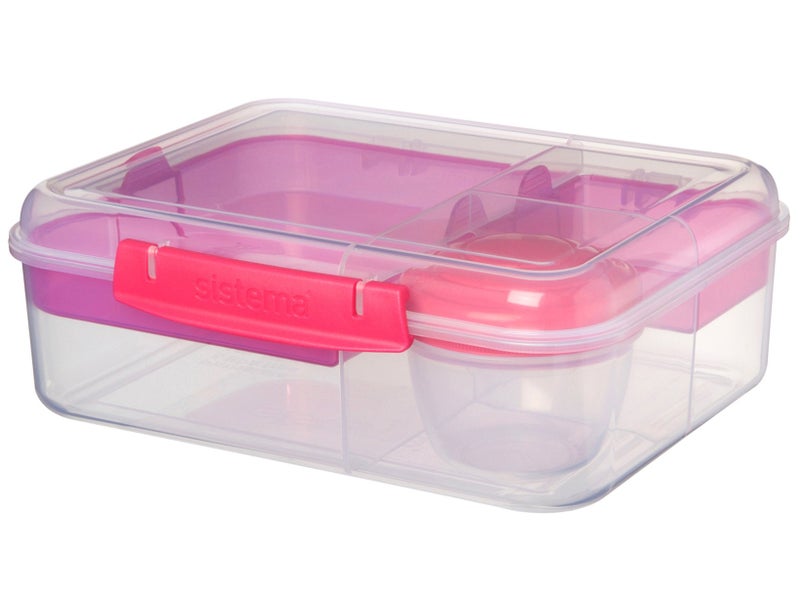 sistema صندوق غداء سستمّا بينتو للبالغين مع 2 قسم حاوية ساندويتش سلطة صلصة آمنة في غسالة الصحون قد يختلف اللون - Image 5