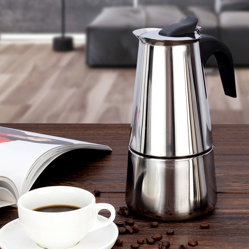 Coffeepot Stainless Steel Coffee Maker Portable Electric Mocha Latte Stove Espresso Filter Pot European Coffee Cup - Image 4
