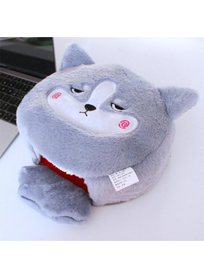 Computer Heated Hand Warmer Mouse Pad With Wrist Guard Thickeneded Cartoon Warm Winter Heating Mouse Cover Hand Warmer-Pattern:Husky - Image 1
