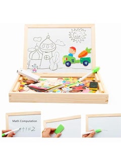 Generic Felly Montessori Toys 3 4 5 Years, Educational Games Magnetic Whiteboard Wooden Puzzle Puzzle, Magnetic Double-Sided Drawing Board for Kids Children Girl (Farm)  - Image 2