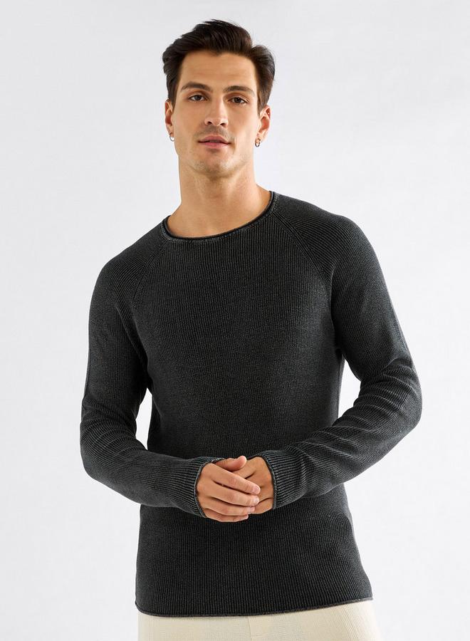 سبلاش فيڤ كنزة بارزة الملمس بأكمام طويلة وياقة ضيقة - Image 1