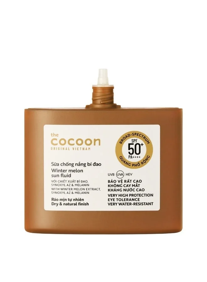 The Cocoon Original Vietnam 50 ml Winter Melon Sun Fluid SPF50 PA++++ Lightweight Sunscreen Blue Light Protection Matte Finish Sunscreen for Normal Oily Skin Water Resistant Daily Sun Protection 50 ml  | Best Price UAE