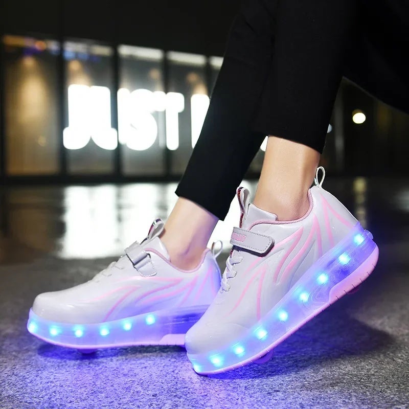 أضواء LED قابل لإعادة الشحن للأطفال البالغين التزلج heelys أسلوب heelys أحذية مصنع إمدادات مباشرة أحذية الأطفال - Image 5