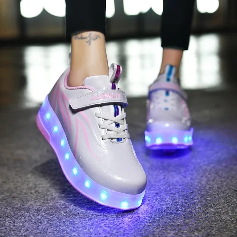أضواء LED قابل لإعادة الشحن للأطفال البالغين التزلج heelys أسلوب heelys أحذية مصنع إمدادات مباشرة أحذية الأطفال - Image 3