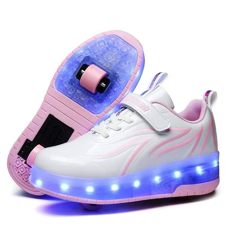 أضواء LED قابل لإعادة الشحن للأطفال البالغين التزلج heelys أسلوب heelys أحذية مصنع إمدادات مباشرة أحذية الأطفال - Image 2