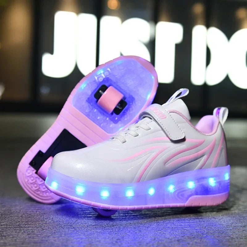 أضواء LED قابل لإعادة الشحن للأطفال البالغين التزلج heelys أسلوب heelys أحذية مصنع إمدادات مباشرة أحذية الأطفال - Image 4
