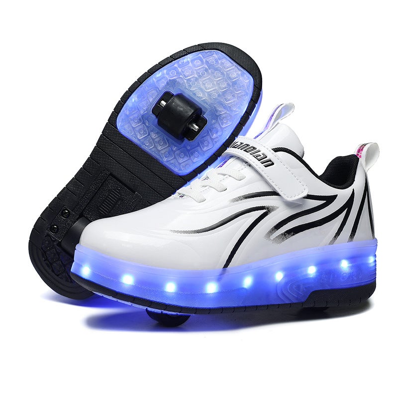 أضواء LED قابل لإعادة الشحن للأطفال البالغين التزلج heelys أسلوب heelys أحذية مصنع إمدادات مباشرة أحذية الأطفال - Image 1