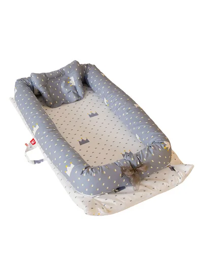 بامبل آند بيرد Baby Nest For Newborn Baby Bassinet For Bed Breathable100% Cotton Hypoallergenic With Pillowportable Grey