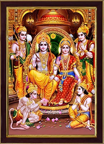 SAF Ram Darbar Sparkle Coated Framed Home Decorative Gift Item Painting (13.25 inch x 9.25 inch) SAFR3276 (Religious)-Multicolour - Image 5