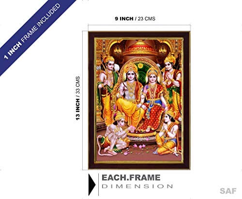 SAF Ram Darbar Sparkle Coated Framed Home Decorative Gift Item Painting (13.25 inch x 9.25 inch) SAFR3276 (Religious)-Multicolour - Image 3