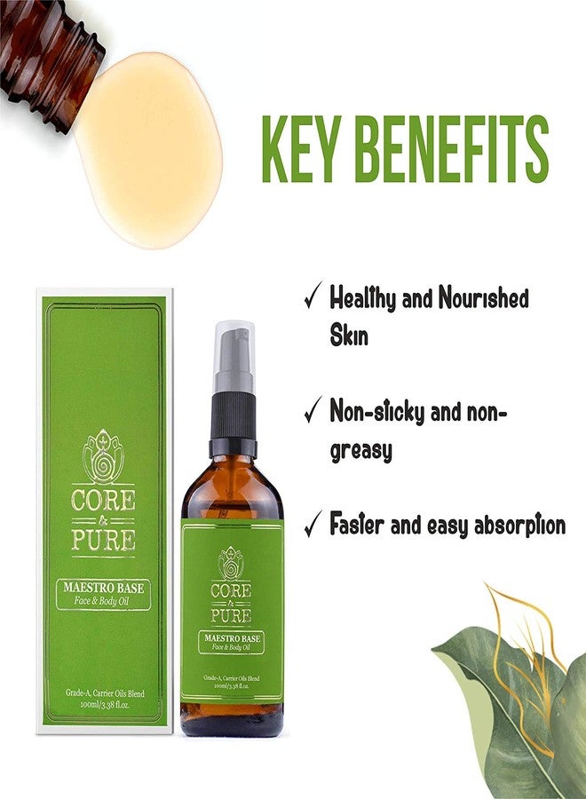 CORE & PURE Maestro Base Massage Oil- Promotes Nourishing and Moisturised Skin |Natural & Exotic Oils Blend|- 100ml - Image 3