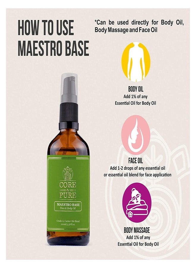 CORE & PURE Maestro Base Massage Oil- Promotes Nourishing and Moisturised Skin |Natural & Exotic Oils Blend|- 100ml - Image 4