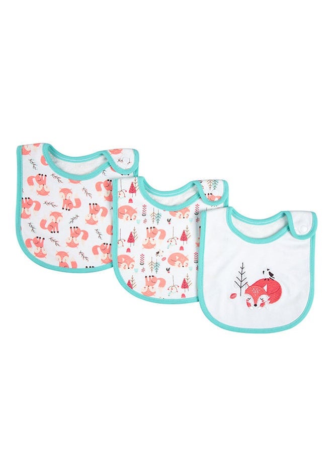insular 3 Piece Cute Animals Embroidered Soft Cotton And Skin Friendly Children Bibs  - Image 1
