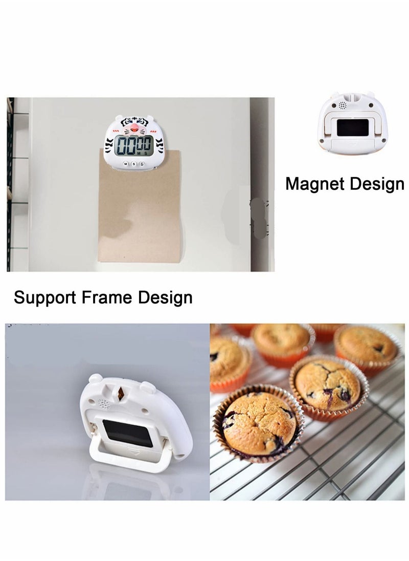 Excefore - Kitchen Timer,  Large Display Digital Timer Magnetic Back Loud Alarm, Animal Countdown Timer White Cooking Timers for Kitchen Teachers Students Games Meetings, Sports Timer for Workouts Exercise - Image 1