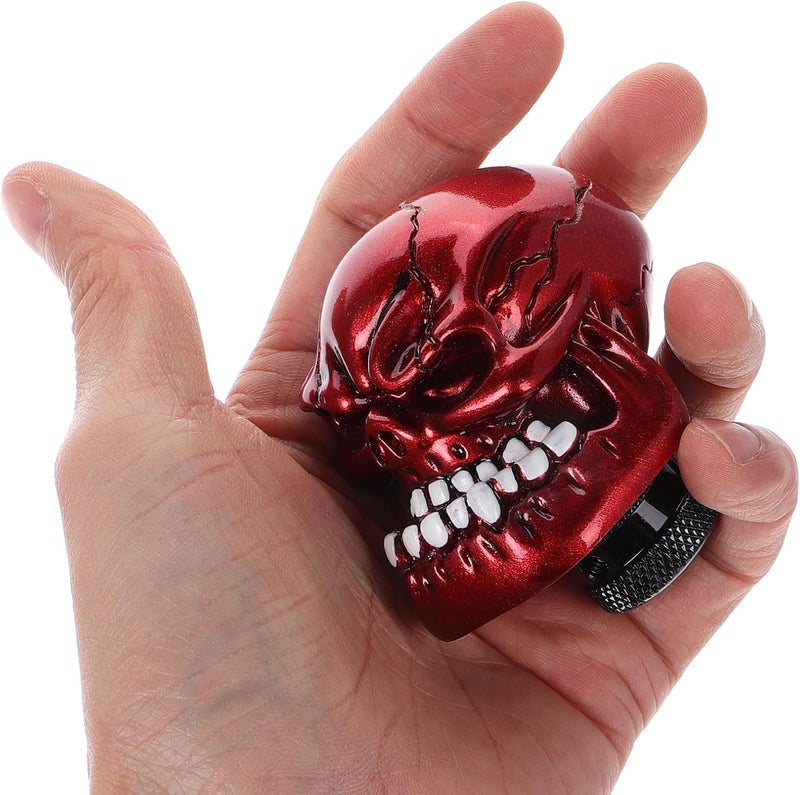Zerodeko Resin Skull Gear Shift Knob Red Manual and Automatic Car Stick Shifter Head Universal Car Interior Accessory for Custom Vehicle Transmission - Image 3