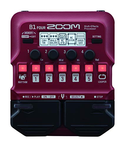 ZOOM زووم B1 فور باس معالج متعدد التأثيرات، مع أكثر من 60 تأثير مدمج، نمذجة مضخم الصوت، لوبير، قسم الإيقاع، الضابط، يعمل بالبطارية - Image 1