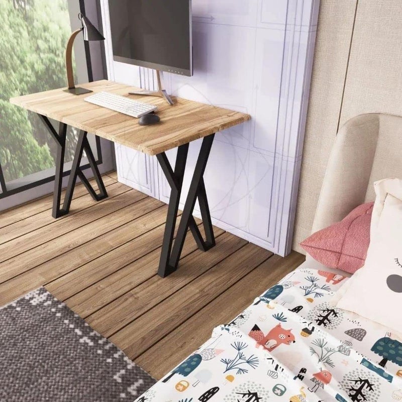 Dcloud Metal Legs for Table fruniture Heavy Duty Iron Desk Legs 28 71 cm Height 18 45 cm Wide Industrial Furniture Legs for Home Office Black X Shape Leg - Image 4