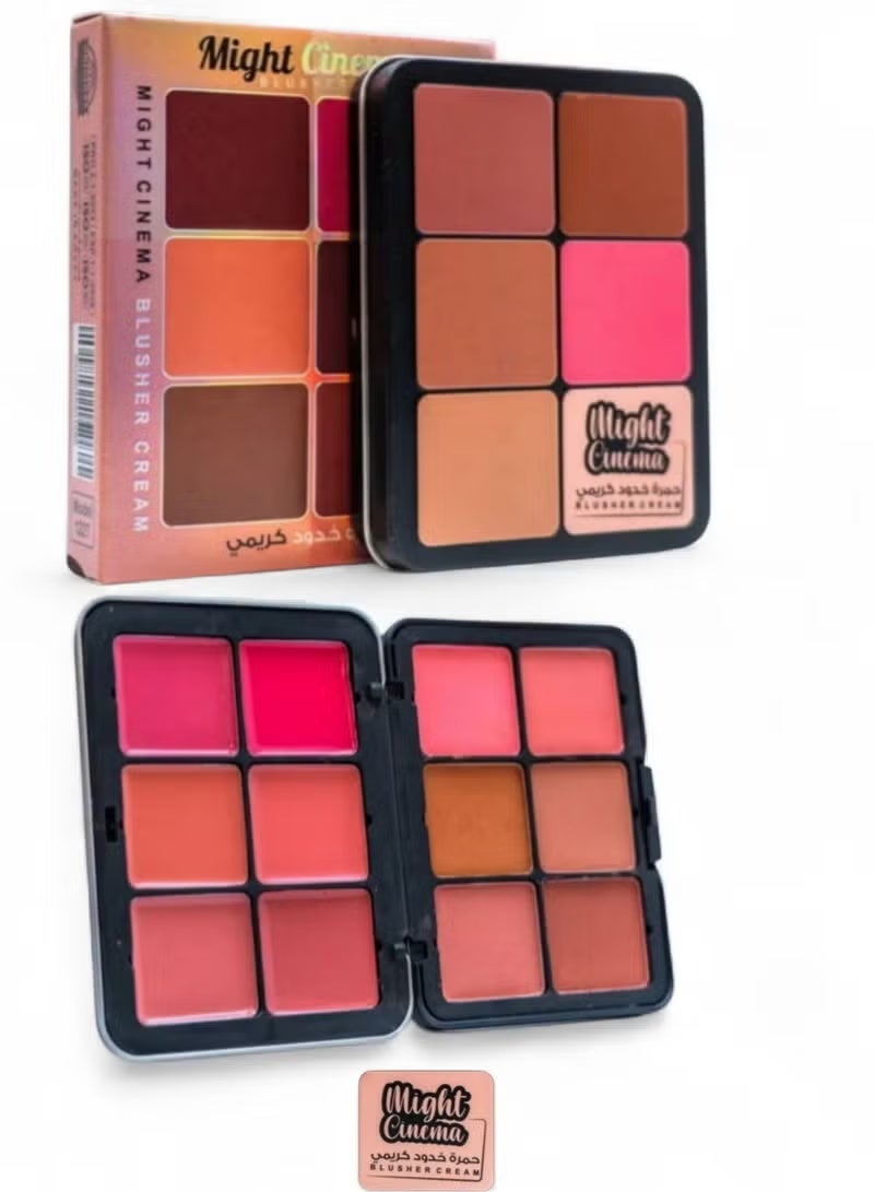 Might Cinema Cream & Powder Blush Palette – 12 Long-Lasting Shades for a Natural, Radiant Glow - Image 1