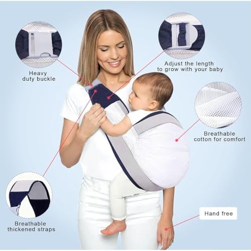 Adbeni Imported Baby Carrier | Adjustable Ergonomic Baby Sling for Newborn to Toddler | Breathable 3D Mesh Infant Baby Wrap | Lightweight & Comfortable Shoulder Straps - Image 2