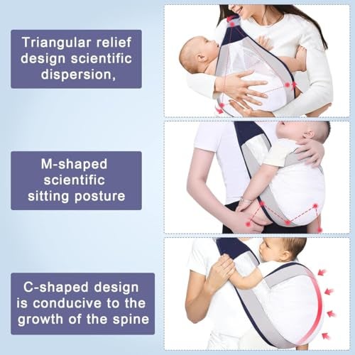 Adbeni Imported Baby Carrier | Adjustable Ergonomic Baby Sling for Newborn to Toddler | Breathable 3D Mesh Infant Baby Wrap | Lightweight & Comfortable Shoulder Straps - Image 4