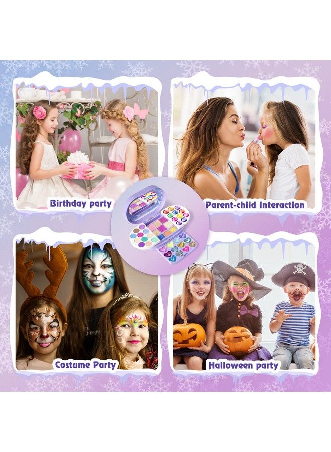 Tomons طقم مكياج قابل للغسل للأطفال لوحة مكياج قابلة للطي مع مرآة هدايا ألعاب مكياج للفتيات مختبر للسلامة غير سامة - Image 5