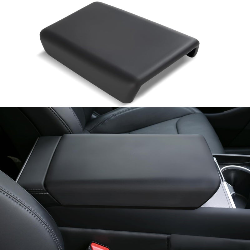 Uxcer Center Console Armrest Cover for Tesla Model Y 20252026 Juniper Model 3 20242025 Highland AntiScratch TPE Center Console Protector for Tesla Model 3Y Interior Accessories Black