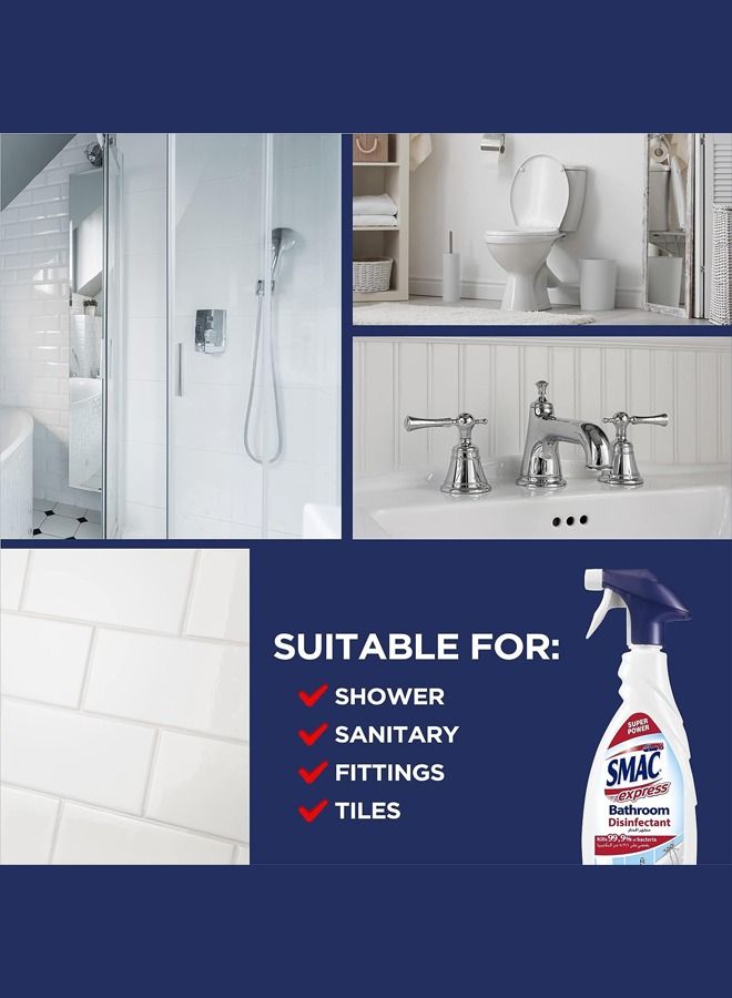 Smac Express Bathroom Disinfectant Spray - Citrus Scent 650ml - Image 2