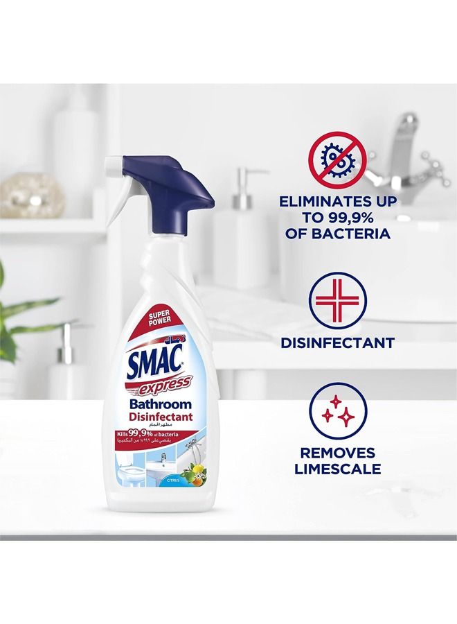 Smac Express Bathroom Disinfectant Spray - Citrus Scent 650ml - Image 3