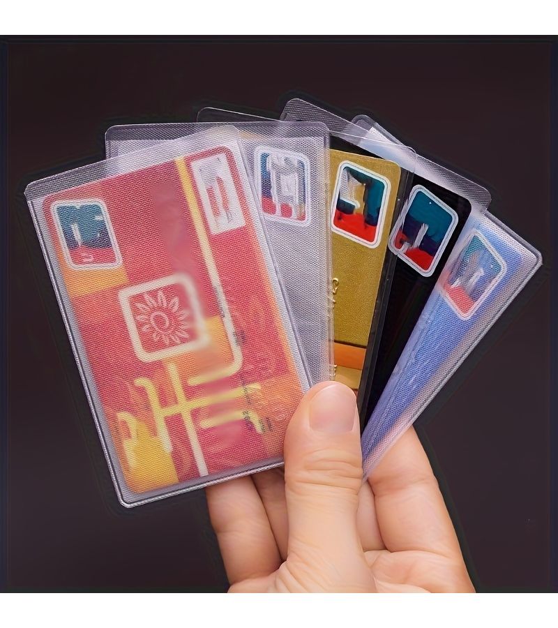 4 Pvc Transparent Card Protective Covers For All Id Card Holders - Image 2