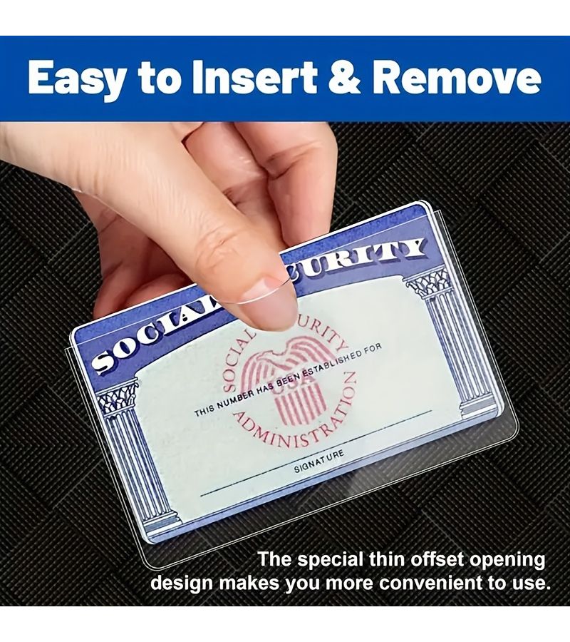 4 Pvc Transparent Card Protective Covers For All Id Card Holders - Image 1